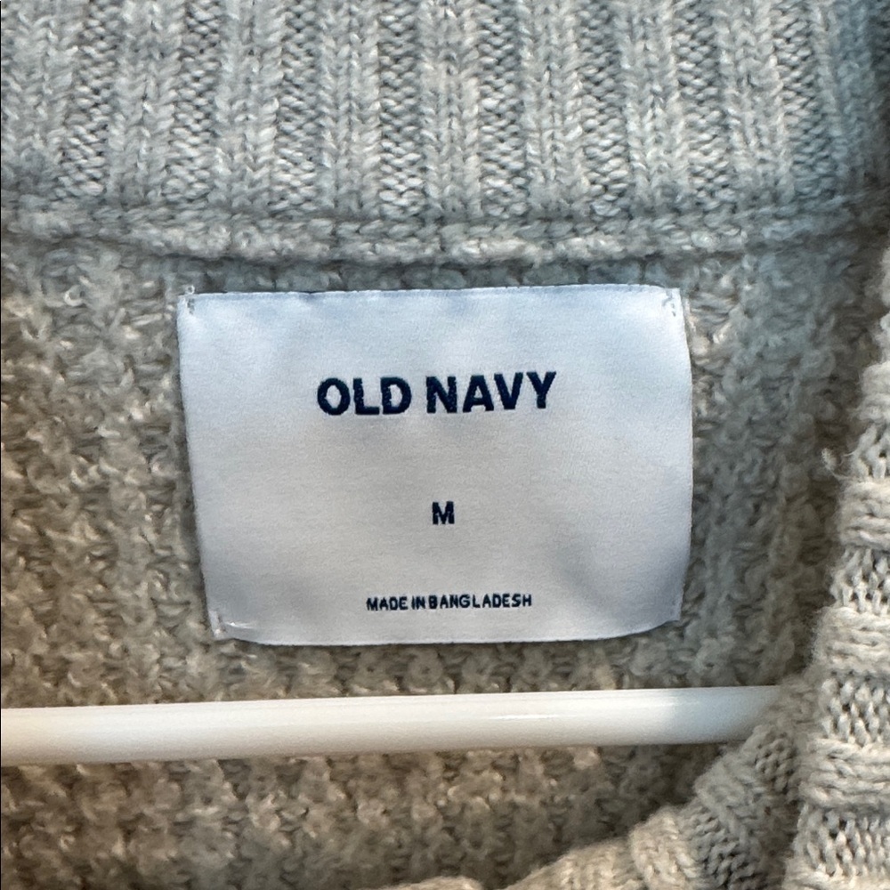 Old Navy Men's Cream Buttoned Turtleneck Sweater - Picture 2 of 5